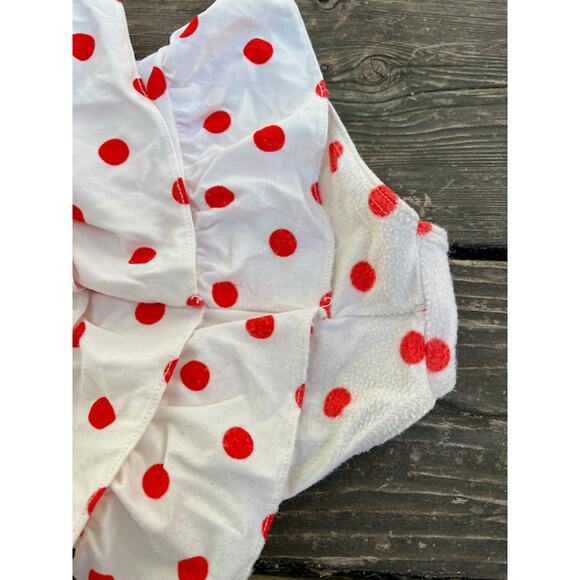 one piece swimsuit polkadot red white ruffles 3t - Picture 6 of 8